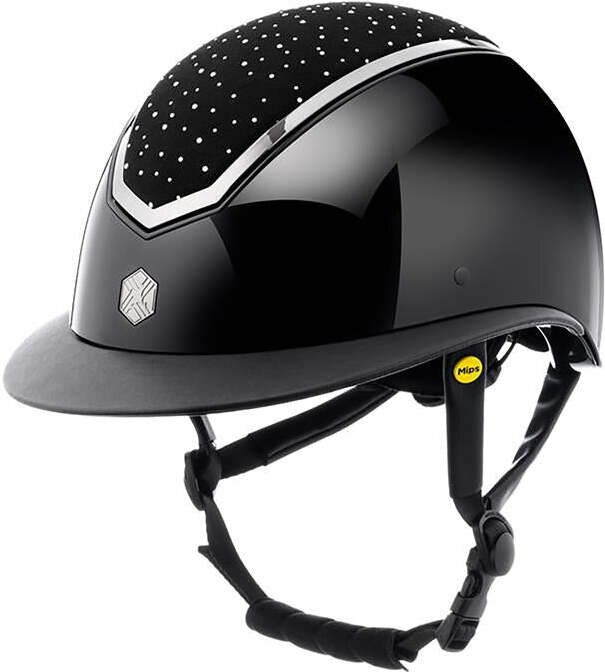 Charles Owen Kylo Glossy Sparkly Wide Peak Mips ratsastuskypärä Musta/Chrome
