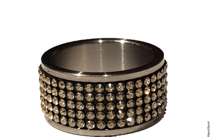 Sormus Hopea/Kristalli/Musta