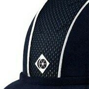 Charles Owen AYR8 ratsastuskypärä Navy/Hopea