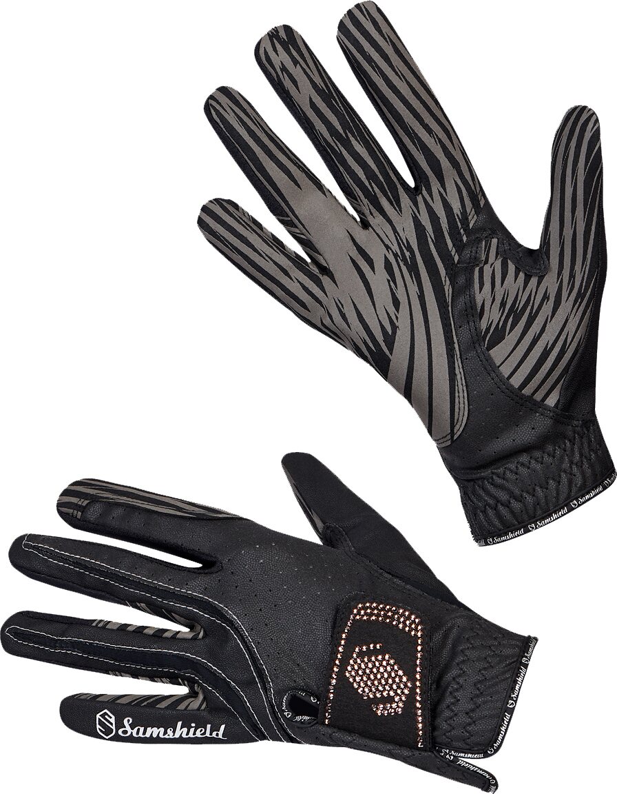 Samshield V Skin swarovski ratsastushanskat Musta/ Ruusukulta