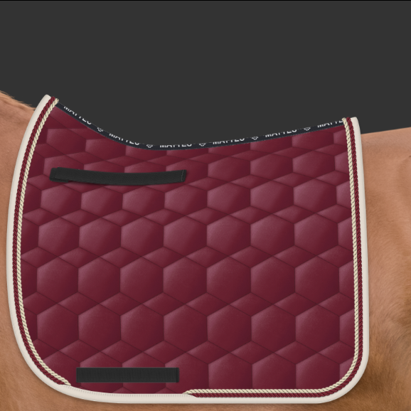 Mattes Sheen Square satulahuopa kahdella nyörillä Burgundy + nyörit burgundy/champagne