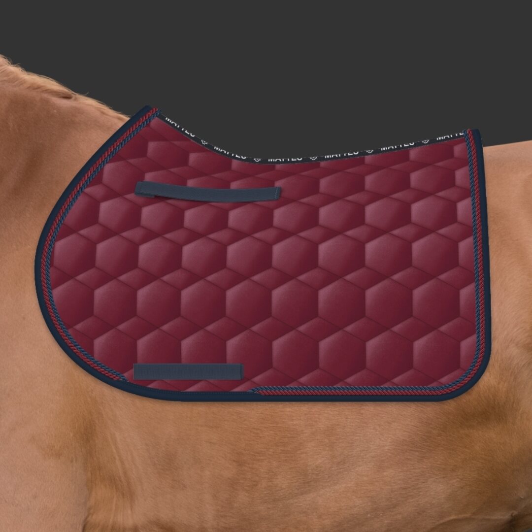 Mattes Sheen Square satulahuopa kahdella nyörillä Burgundy/Navy + nyörit burgundy/marine