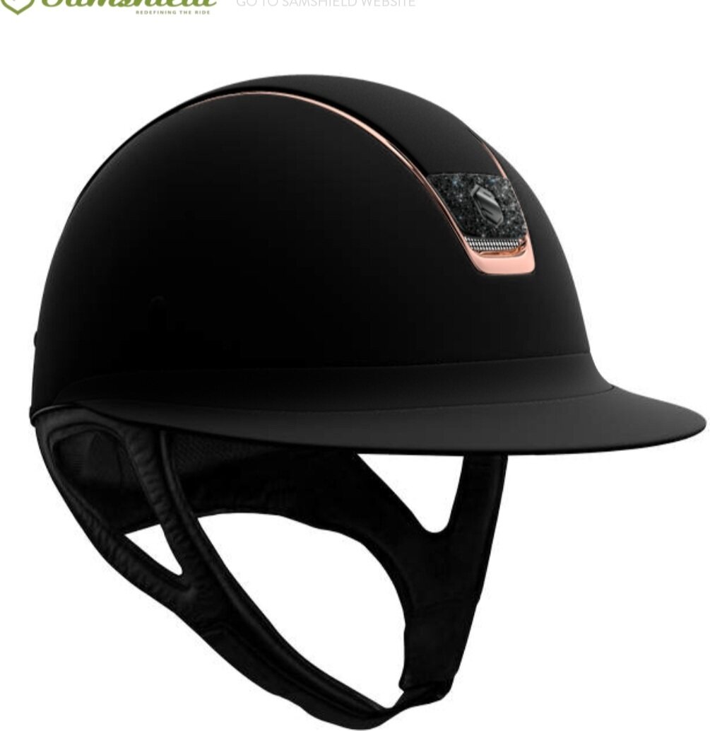 Samshield Custom Miss Shield 2.0 Crystal Fabric rosegold ratsastuskypärä Musta/Rosegold/Musta