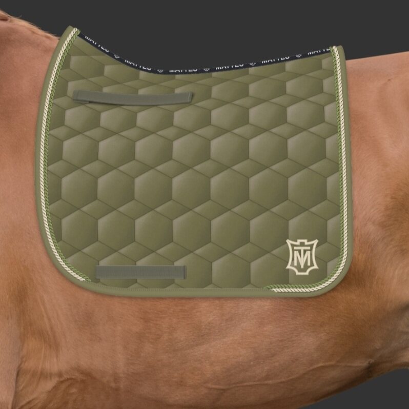 Mattes Sheen Square satulahuopa kahdella nyörillä Olive + nyörit Champagne/Cypress