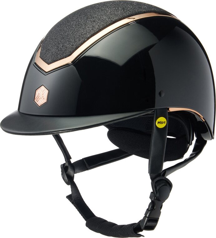 Charles Owen Kylo Glossy Sparkly Mips ratsastuskypärä Musta/Rosegold