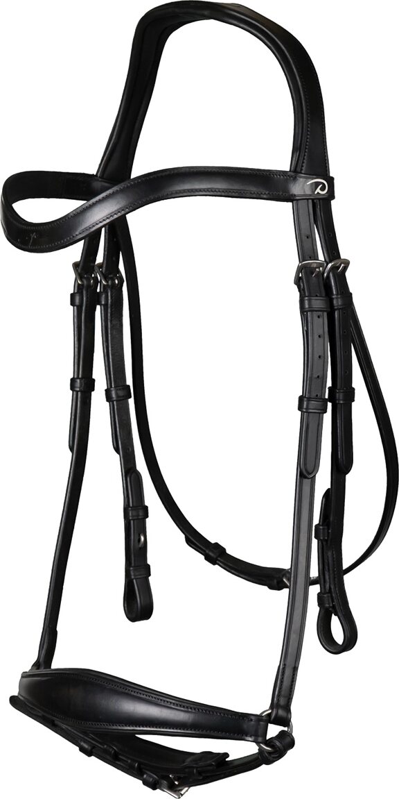 Dy'on Dressage Collection Flat Leather suitset remonttiturpahihnalla Musta