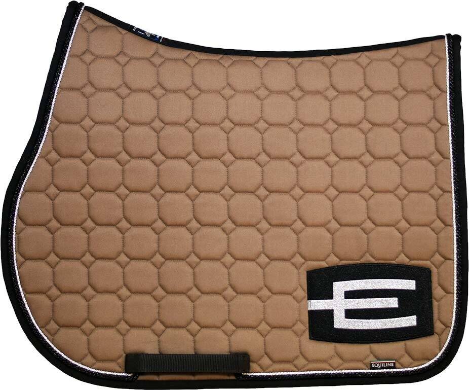 Equiline Octagon E-logo Glitter satulahuopa 2-nyörillä Cappucino/Musta