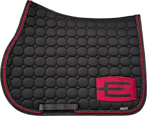 Equiline Octagon E-logo Glitter satulahuopa 2-nyörillä Musta/Burgundy