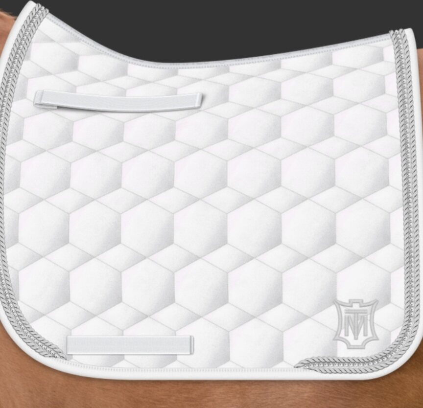 Mattes Sheen Squarepad timanteilla Valkoinen/Hopea