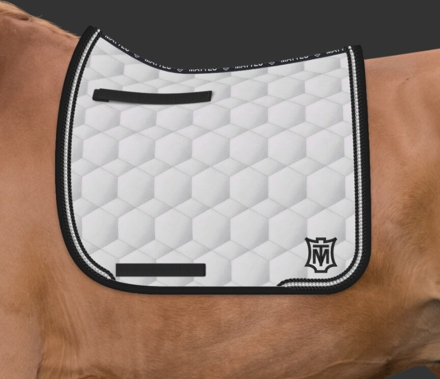 Mattes Sheen Squarepad timanteilla Silver/Musta