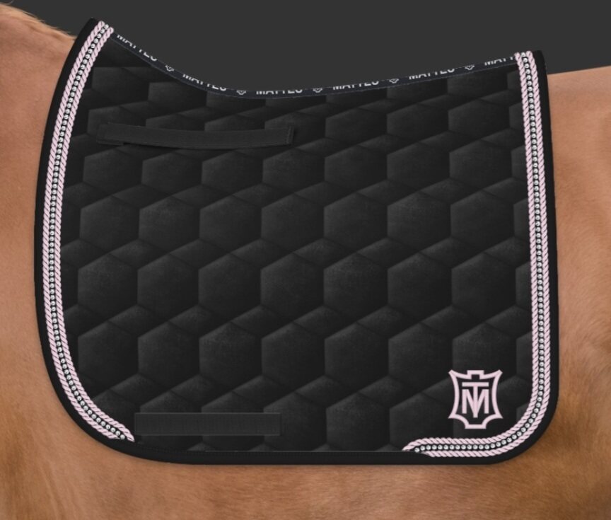 Mattes Velvet Square satulahuopa timanteilla Musta/Flieder