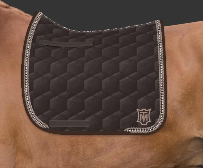 Mattes Velvet Square satulahuopa timanteilla Ruskea/Pigeon