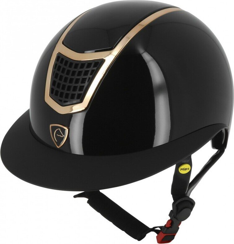 EquiThéme Airy LM Mips ratsastuskypärä Glossy Musta/Ruusukulta