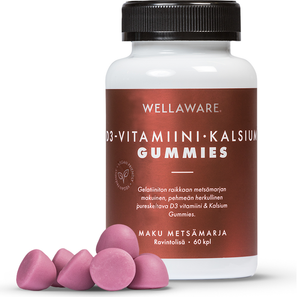 Back On Track WellAware D3- vitamiini+kalsium gummies